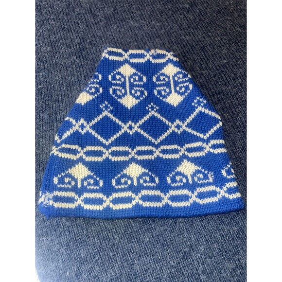 Vintage Smiley 100% Wool Ski Hat Cap Sparks NV USA Blue - Picture 1 of 8